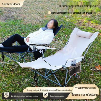 Chaise Pliante Portable Réglable d'Extérieur avec Dossier Haut pour le Camping et les Pique-niques