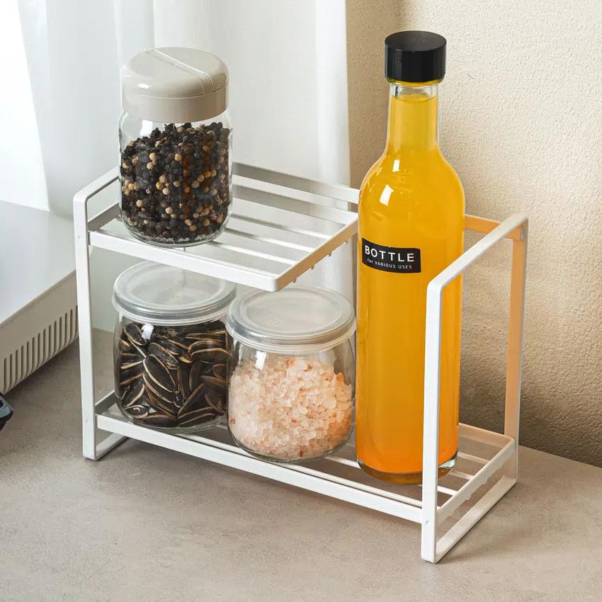 

2-Tier Kitchen Shelf (22x9.5x16cm) White