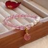 Natural Crystal Strawberry Crystal Pearl Bracelet. Bangles Women Fashion Jewelry Accessories Gift