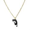 Cute Cats Pendant Necklaces for Girl Cartoon Animal Kitten Golden Alloy Chain with Lobster Clasp Fashion Jewelry Gifts for Women