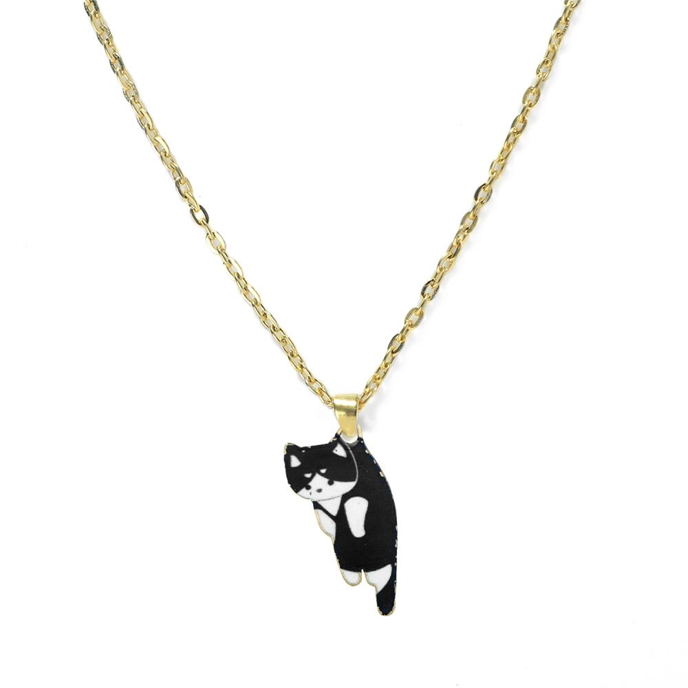 Cute Cats Pendant Necklaces for Girl Cartoon Animal Kitten Golden Alloy Chain with Lobster Clasp Fashion Jewelry Gifts for Women