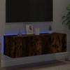 VidaXL Wall-Mounted TV Unit with LED Lights, Hanging Television Cabinet with Storage, Floating TV Stand, Modern, 837299