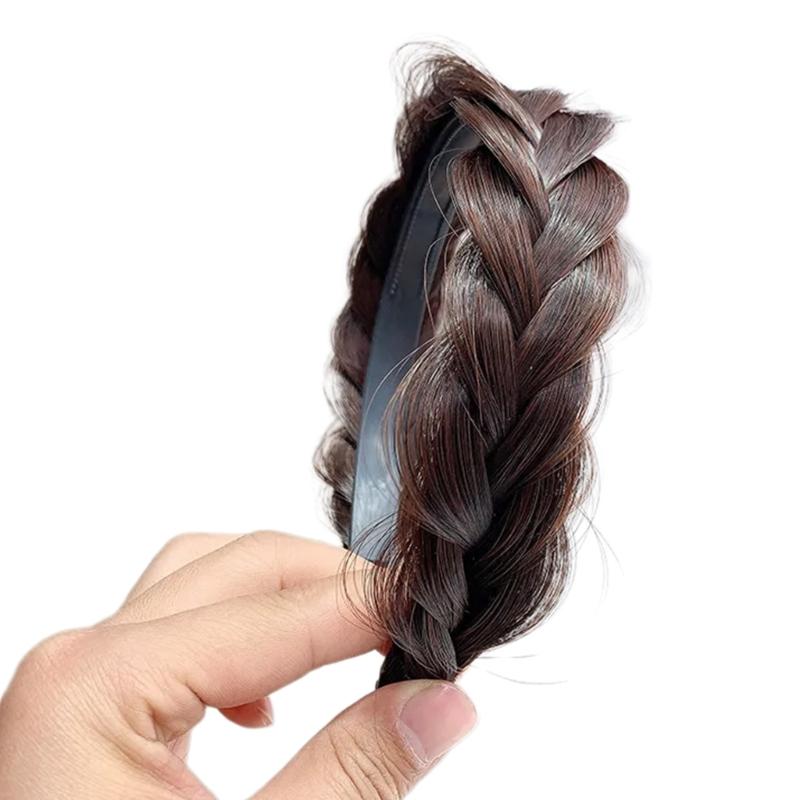Women's Braided Hair Band High Elasticity Hairpiece Fashionable Hair Accesories Hairband for Girls Natural Look
