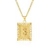 Stainless Steel Initial Letter Necklace For Women Men New Stylish Square Pendant Necklace Birthday Party Jewelry Gifts