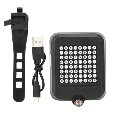 Akıllı USB Şarjlı Bisiklet Uyarı Arka Lambası Bisiklet Sinyal Lambası Bisiklet Ekipmanı Siyah