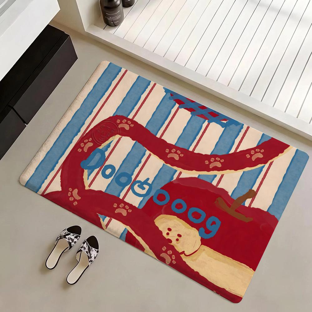 Floor Mat Eco Flannel Doormat Non-Slip Odorless Indoor Soft Short Plush Floor Rug INS Korean Cute Style