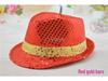Children's Two-Color Striped Sequined Performance Jazz Hat