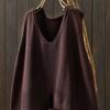 Women's Artistic Minimalist Asymmetric Knitted Vest Loose V-Neck Pullover Cardigan Top
