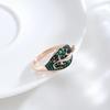 Black Texture Green Zircon Golden Gecko Rings Women Personality Comfort Accessories Fashion Costume Jewelry