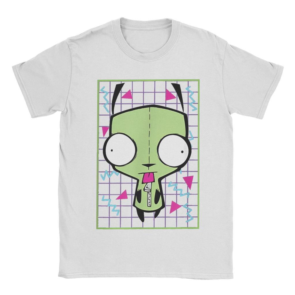 Pánská trička Invader Zim Gir 90s Mřížka Novinka Tričko z čisté bavlny Tričko s krátkým rukávem Top s kulatým výstřihem 4XL 5XL