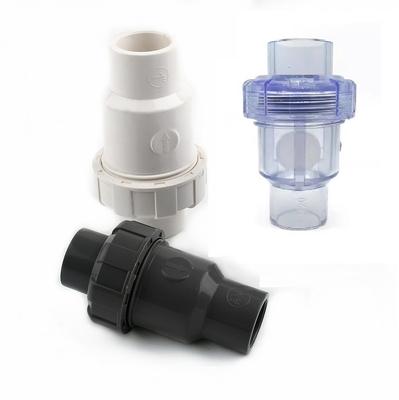 1 Stück 20 25 32 40 50 mm UPVC Kugelhahn-Rückschlagventile Vertikales Rückschlagventil Entlüftung Gartenbewässerung Aquarium Adapter PVC-Rohrverbinder