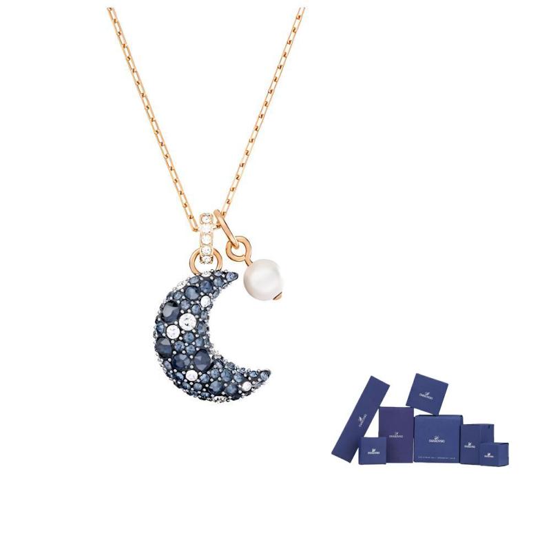 Swarovski Sublima Faux Crystal, Faux Pearl Necklaces Womens Blue F (One Size Fits All)-Original brand box
