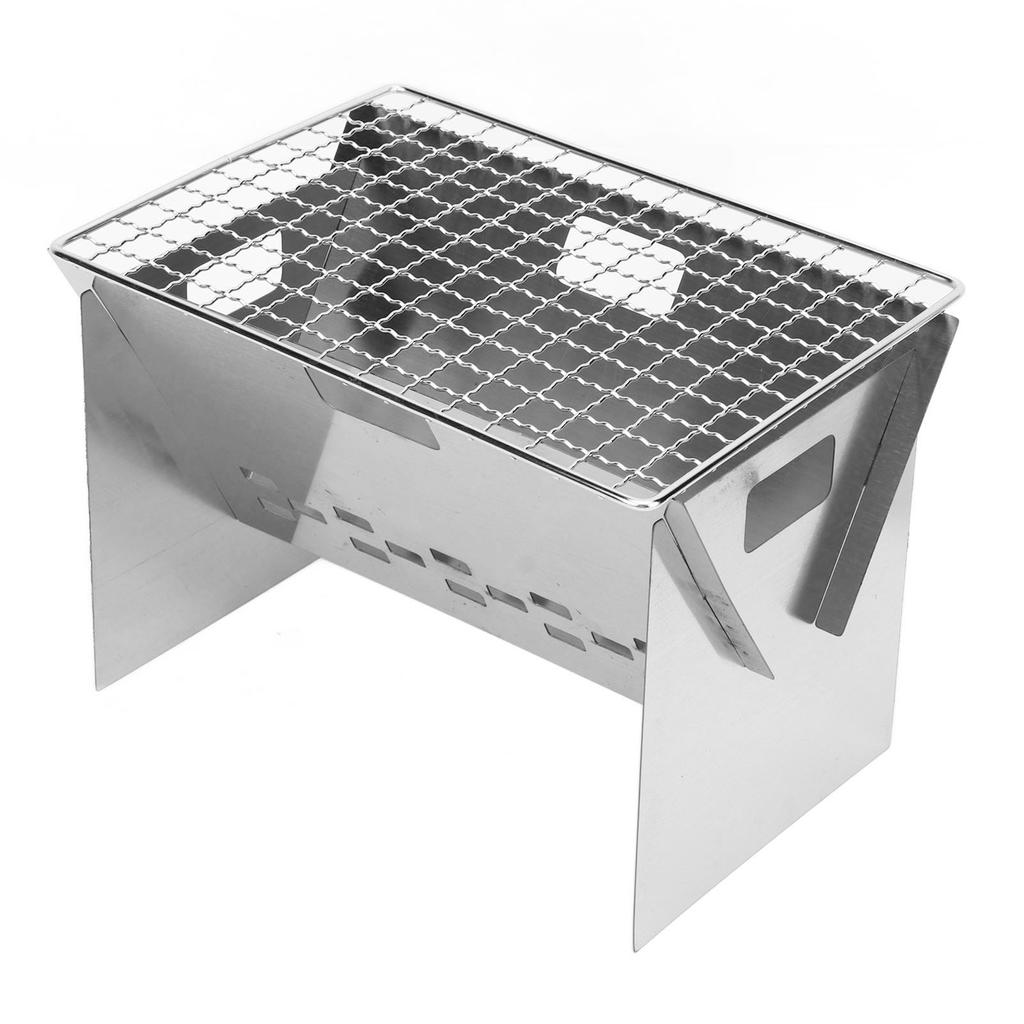 Folding Charcoal BBQ Grill Stainless Steel Mini Detachable Portable Barbecue Grill for Outdoor Camping