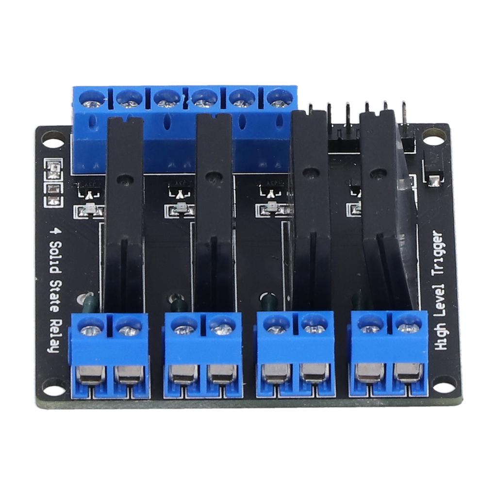 Relémodul 4-kanals halvlederrelemodul med sikring for DIY-elektronikentusiaster