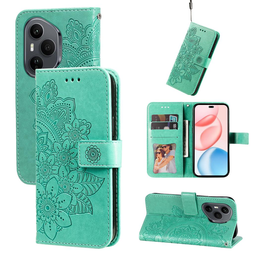 For Honor 400 Pro 5G (Global) Case Floral Pattern PU Leather Wallet Stand Phone Cover