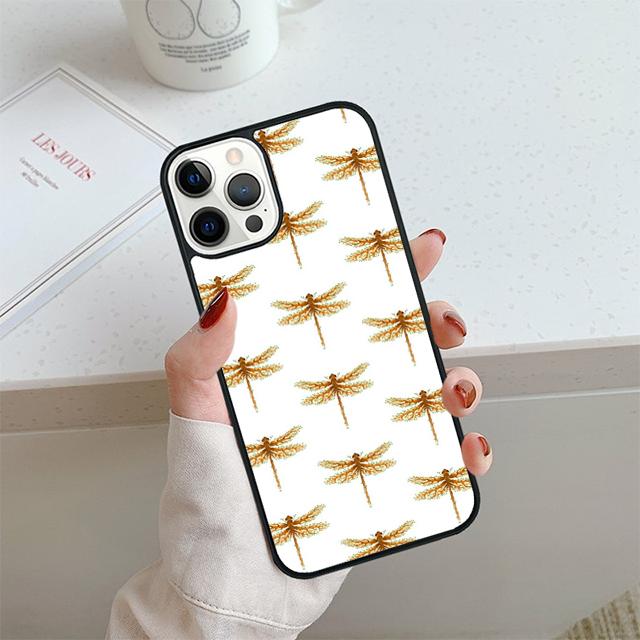 Floral Colorful Dragonfly Phone Case For iPhone 17 Air 14 15 16 16e 13 12 Max Cover For Apple 11 Pro Max Plus Coque