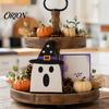 Holiday Home Accent Decor Halloween Wooden BOO Decoration for Tiered Trays, Creative Decorative Boo Wood Letters Solid Tabletop Centerpieces