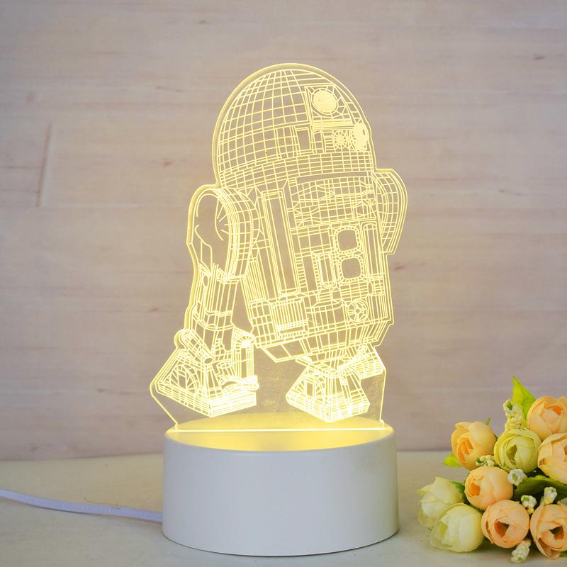 Customize Acrylic 3D Illusion LED Warm White Night Light for Living Room Kids Bedroom Decorative Lamp with USB Power