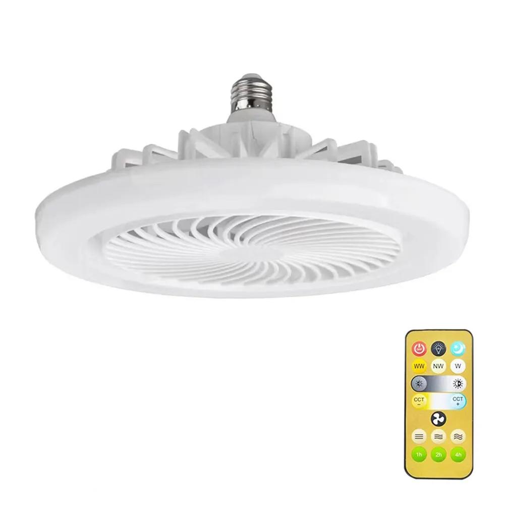 Socket Fan Light E27 Ceiling Fan with Light LED Lamp Fan with Remote Aroma Diffuser Silent Ceiling Fan for Bedroom Living Room