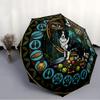 Dogs Glass Journey pattern umbrella, portable and foldable design, 8 ribs, a casual accessory for Halloween, Christmas, and birthday gifts.