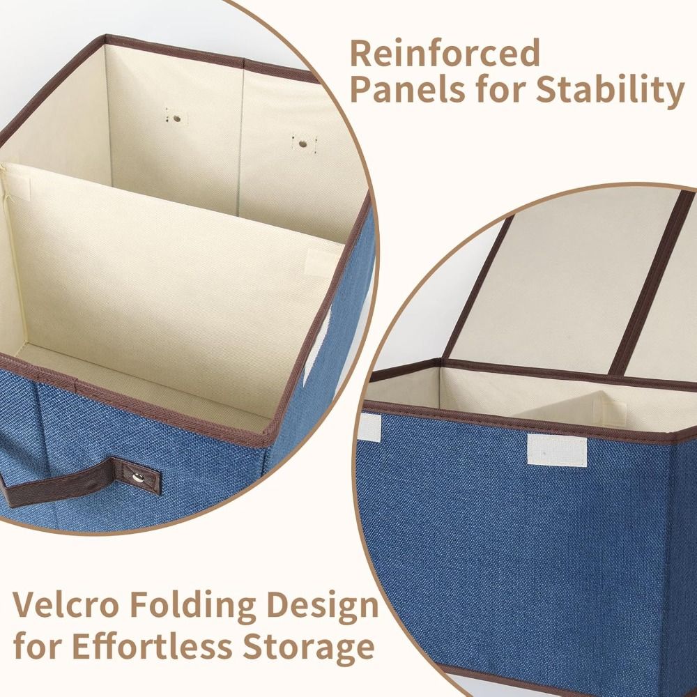 with Double-Lid Fabric Storage Box Dividers Home Storage Organizer  for Home Closet Office