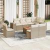 VidaXL Garden Lounge Set with Cushions 9 Pcs, Sofas and Patio Table, Outdoor Furniture Set Patio, Beige 3257815