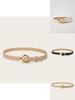Simple Solid Color Gold Buckle Decoration Women Casual Belt For Autumn Outfit Enhancement