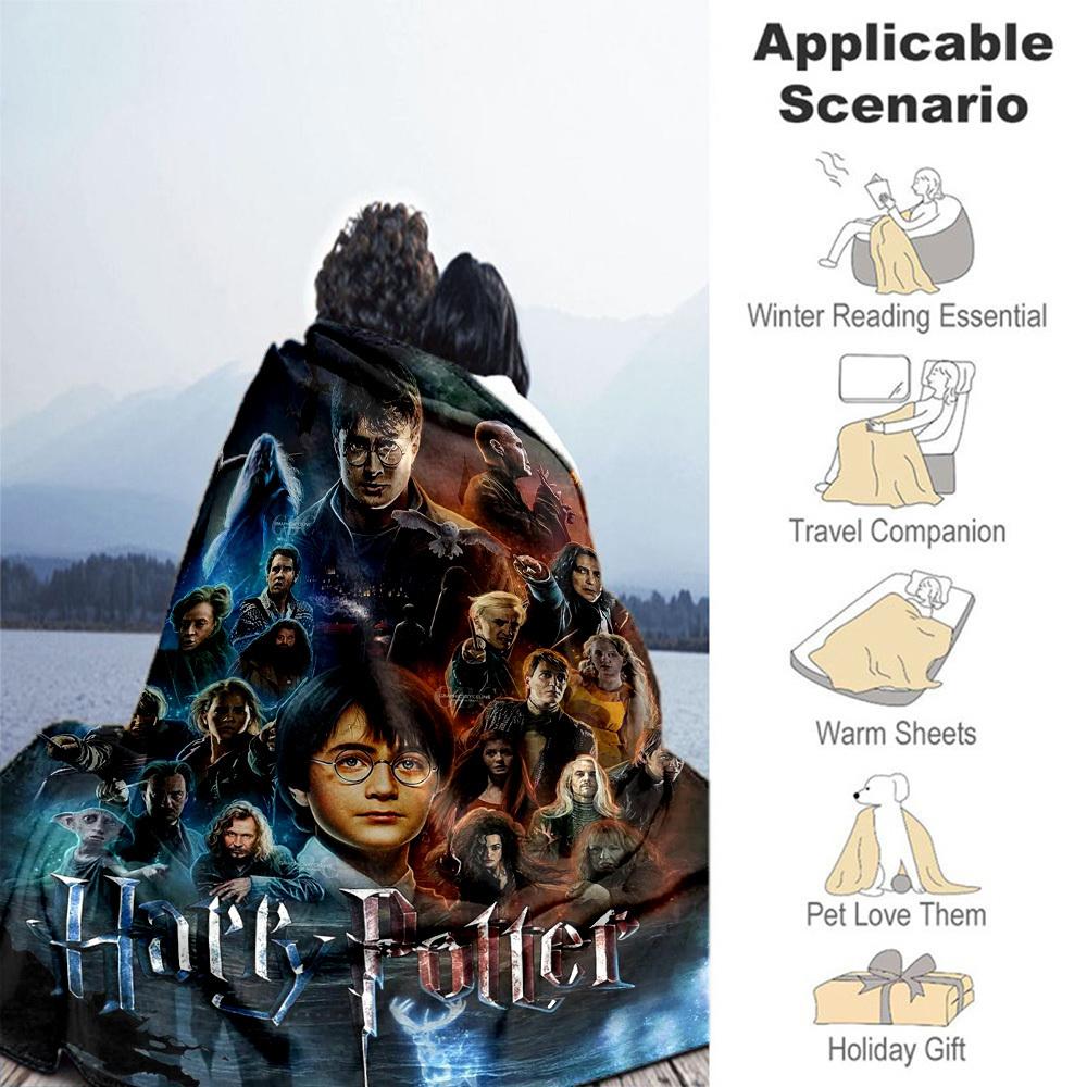 1 szt. Harry Potter, Hogwart, Magiczny Koc Flanelowy Outdoor na Cały Sezon Miękki Ciepły, Wystrój Domu 1031210