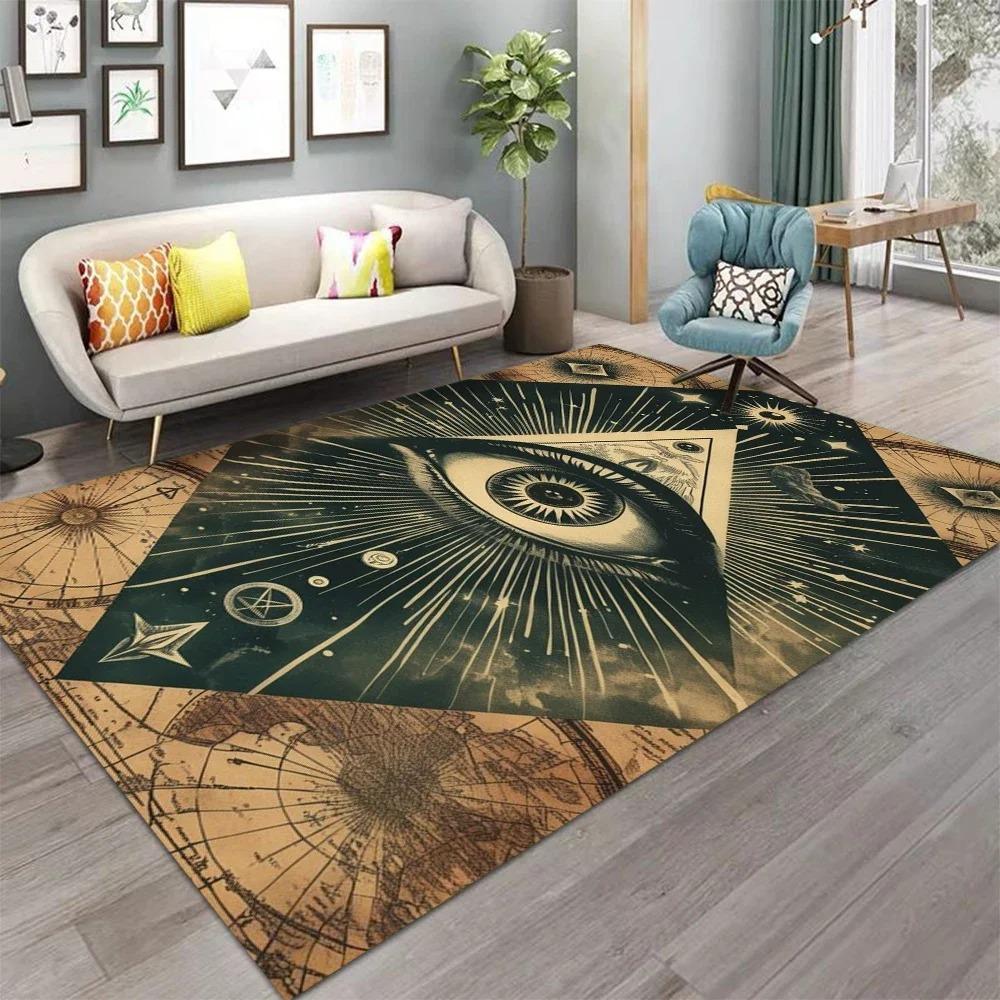 Witch Sun Moon Pentagram Carpet Altar for Living Room Gothic Decor Sofa Table Area Rugs Bathroom Doormat Anti-slip Floor Mats