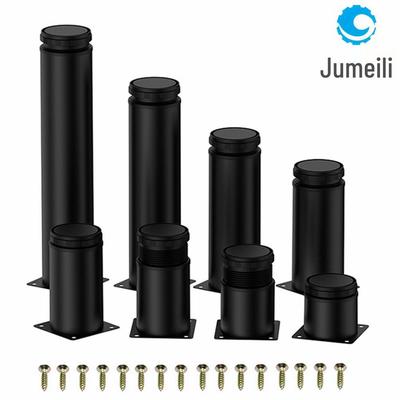 Patas de Mueble Ajustables de Acero Inoxidable Negras para Armarios, Sofás, Muebles de TV, Camas y Mesas de Café