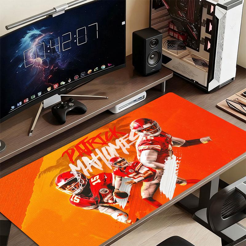 Patrick Mahomes Mouse Pad, Large Gaming Desk Mat, Non-slip XXL Mousepad for Laptop & Tablet, Mini PC Playmat with Stitched Edges