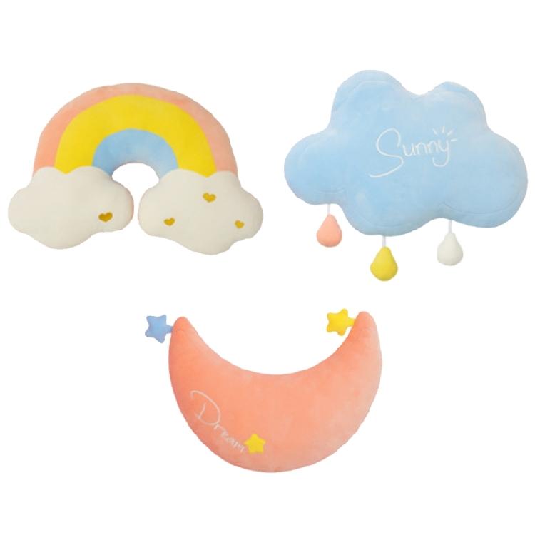 Soft Rainbow Cloud Moon Pillow Delicate Cushions Longlasting Comfortable
