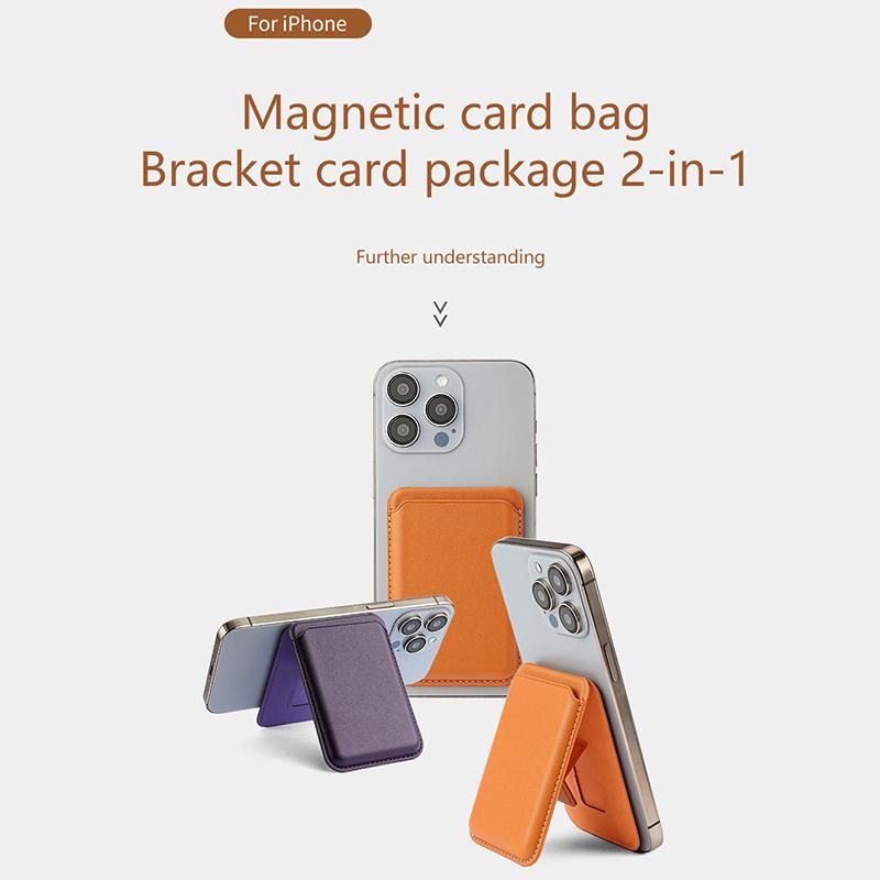 Magnetic For Magsafe Leather Wallet Card Holder For Iphone 16 15 14 13 Pro Max Hide Phone Stand Bank Id Card Holder Pocket Cover