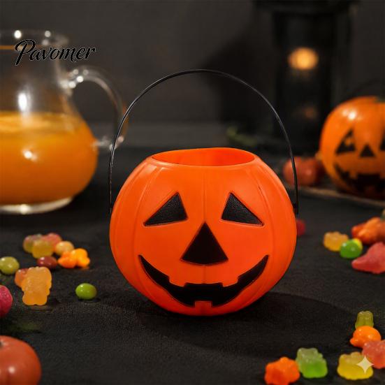 Großer Süßigkeiteneimer 1/2/3 Stück Halloween Kürbis Eimer, Süßes oder Saures Halter Korb, Jack-O-Lantern Süßigkeiten Eimer mit Griff, Partygeschenke