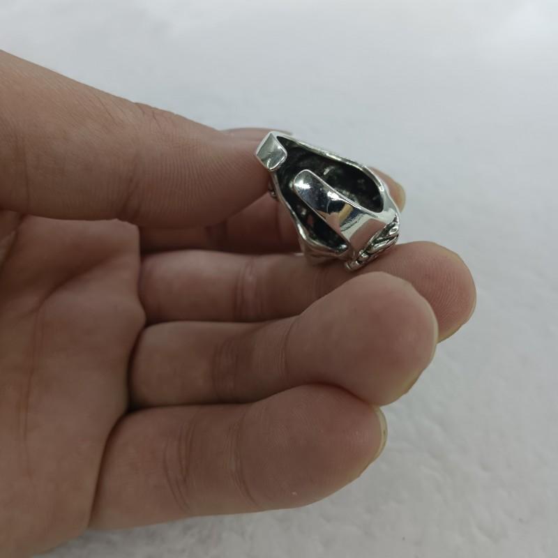 Adjustable Open Ring Men Women Dog Head Zodiac Sign Retro Plated Statement Jewelry