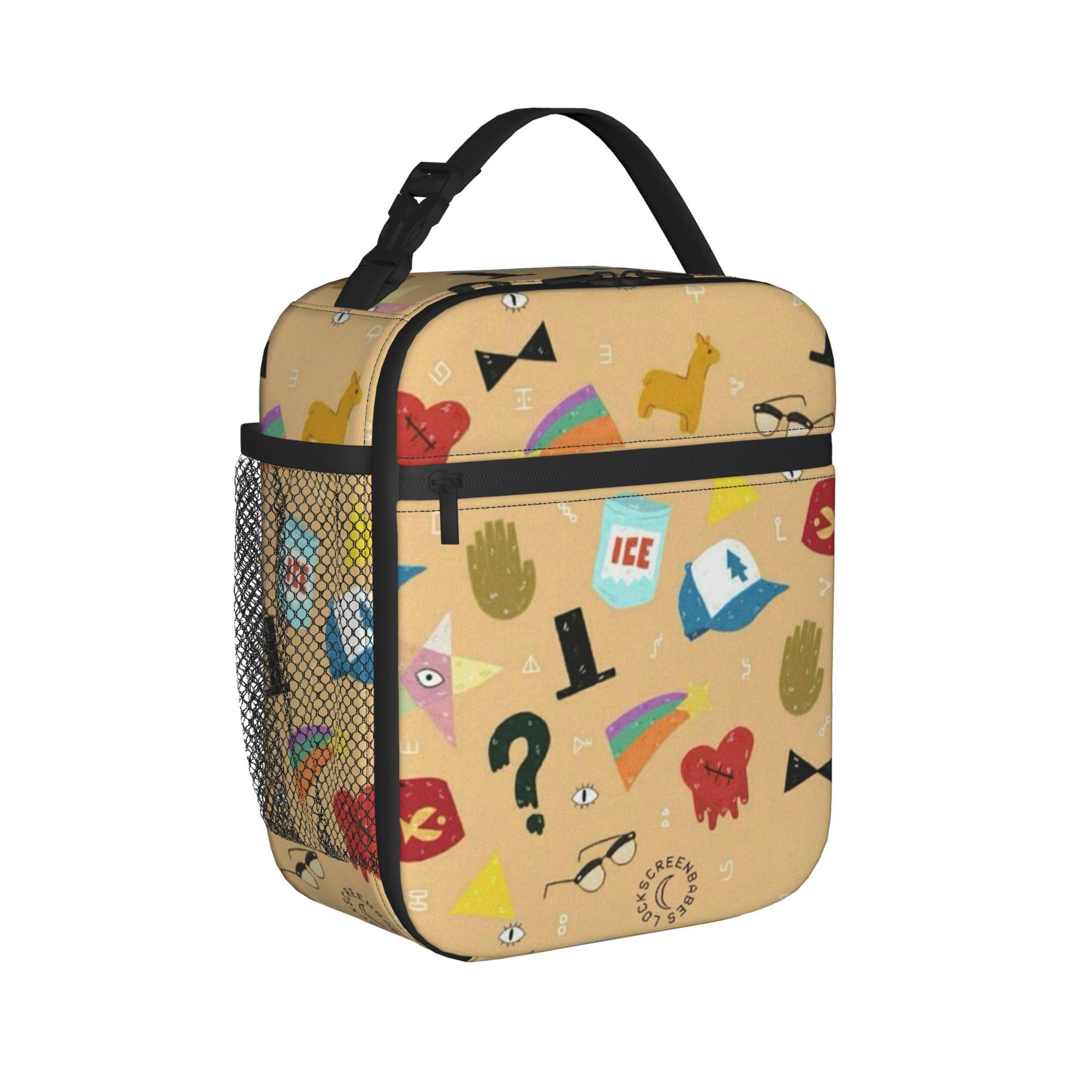 Gravitys Falls Geïsoleerde Lunchtas voor Mannen Vrouwen Voedselcontainer Tassen Draagbare Thermische Koeler Lunchboxen Voor Werk Option 1