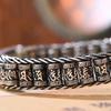 Silver Color Vintage Six Character True Tale Wheel Transfer Bracelet Sterling Silver Men's Versatile Fashion