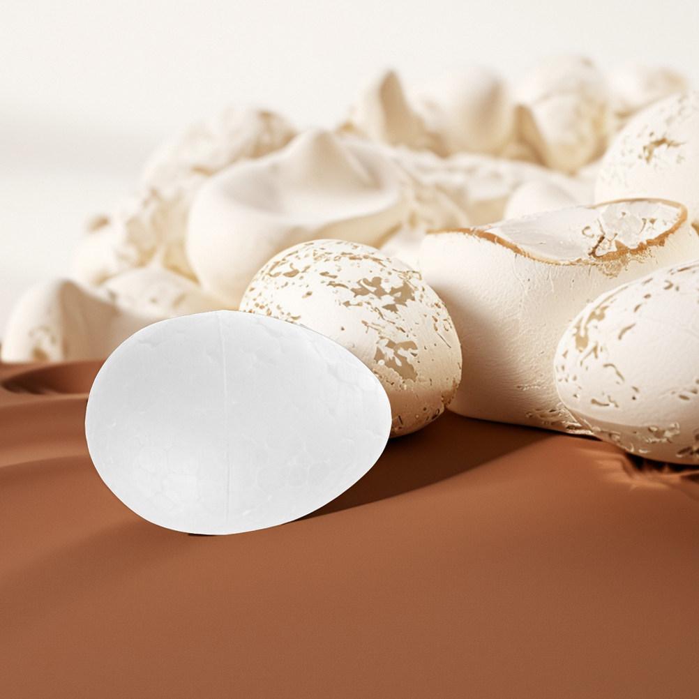 60Pcs Easter DIY Foam Eggs White Smooth Foam Crafts for Painting Decorating Creative Art Projects Holiday Craft Supplies