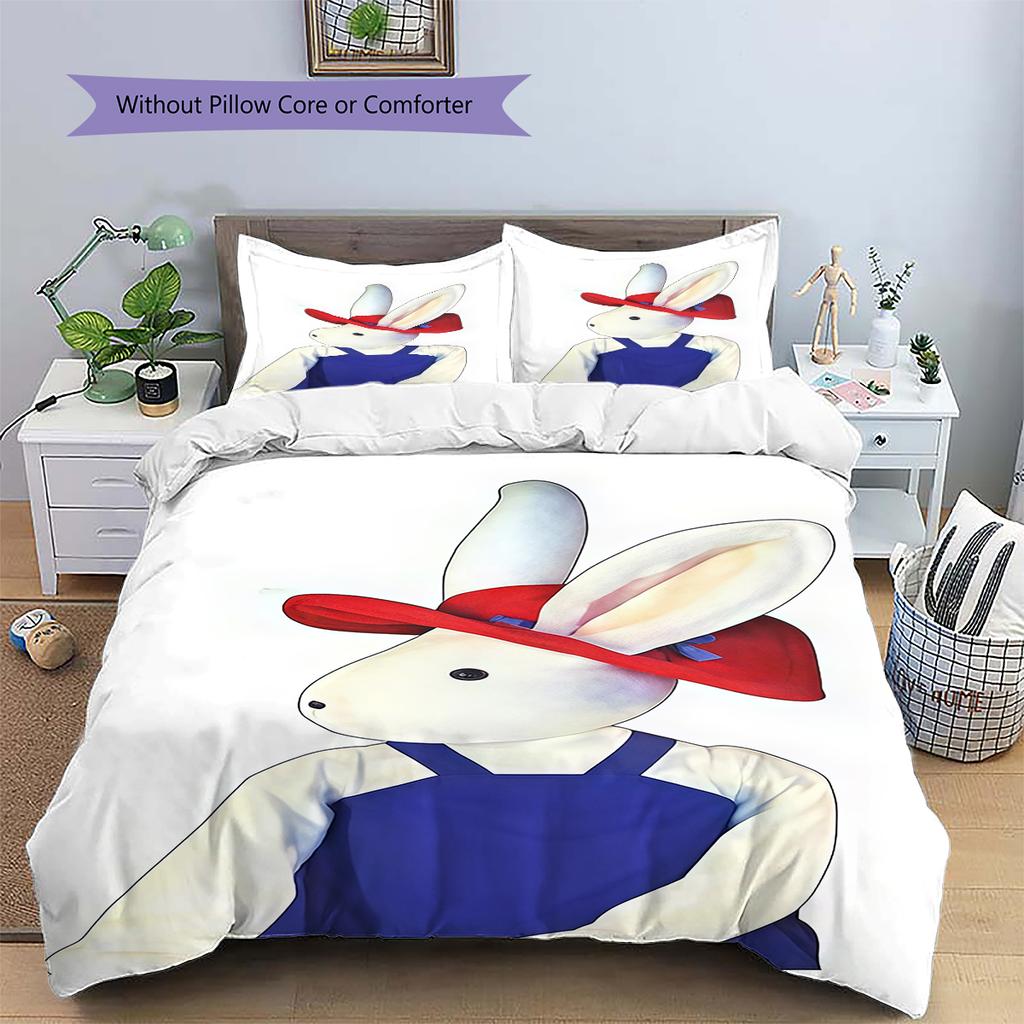 Goodnight Moon Pattern Bedding,Quilt Set Quilt Cover Pillowcase Home Birthday Gift (1 * duvet cover + 2 * pillowcase, without core)