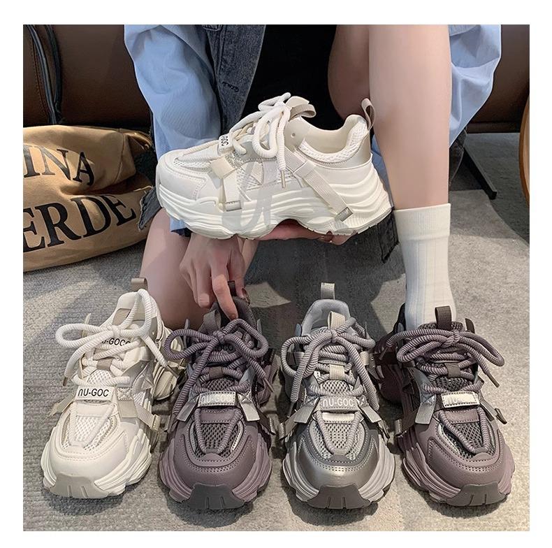 Women's  Sneakers 2024 Spring Sports Shoes Fashion Breathable Mesh Platform  Thick Sole Casual Shoes