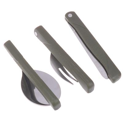 3Pcs Portable Stainless Steel Mini Tableware Set Folding Cutlery Set With Spoon Fork Knives For Outdoor Camping Picnic Talheres
