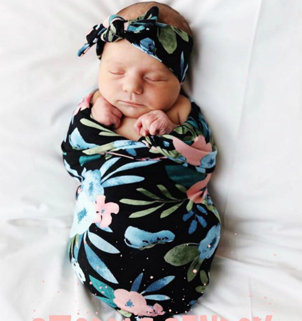 Buy Newborn Baby Floral Swaddle Blanket 