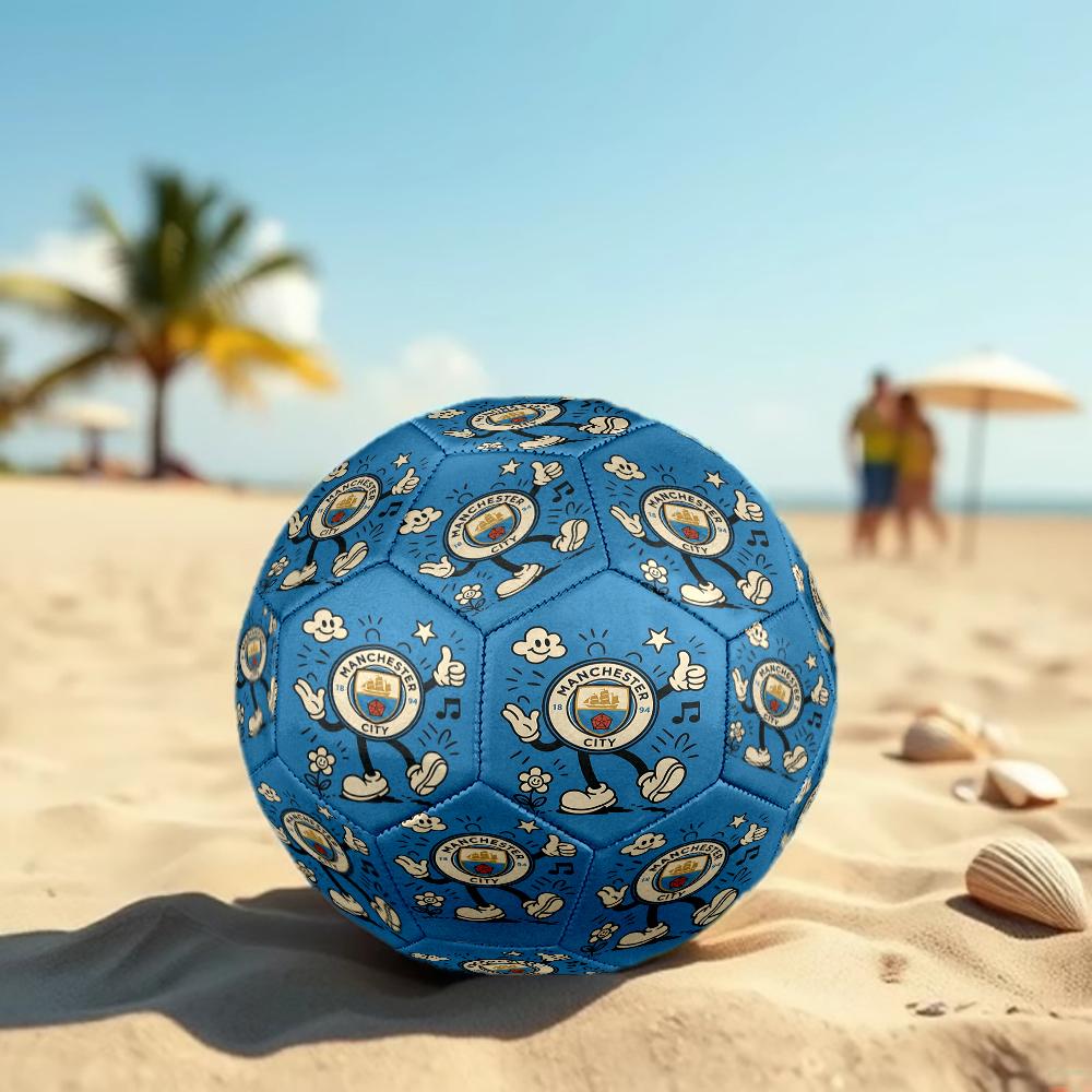 1pc Manchester City Crest Snowscape Size 5 Soccer Ball PVC Football Sports Matches Training Outdoor Games Beach Elastic Balls 070120