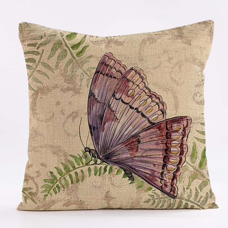 Retro Butterfly Pattern Throw Pillow Cover With Short Plush Print For Living Room Sofa Decoration Cushion Cover Pillow Covers