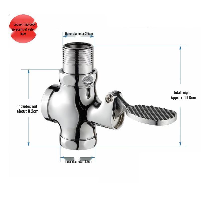 Copper Foot Pedal Toilet Flush Valve