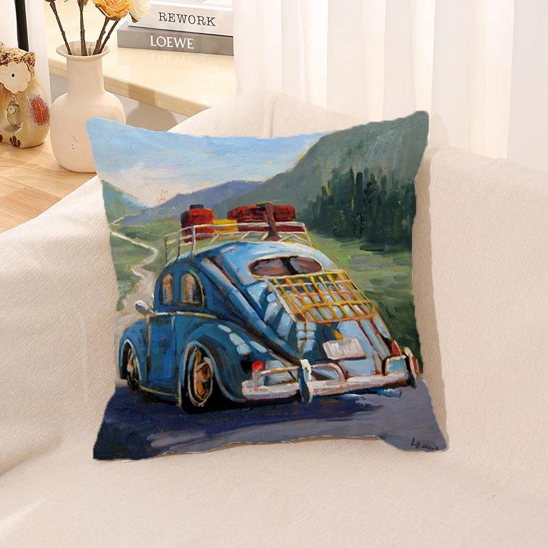 Cushion Cover Watercolor Car Pillow   Room Decor  Case