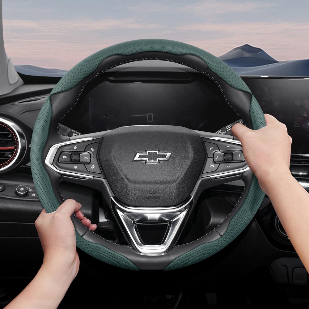 Suitable for Chevrolet Breathable Holes Leather Steering Wheel Cover Segmented Quick Release Design Non-Slip and Durable Cruze Spark Captiva Orlando L