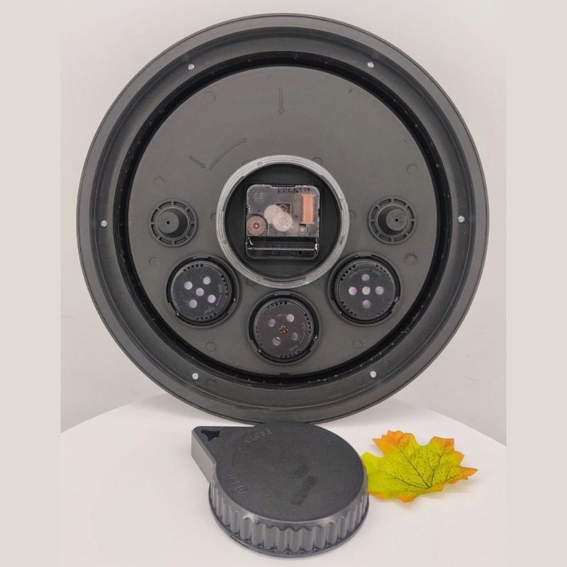 12inch Retro Wall Clock Thermometer Decorative Clock Ornament Supplies for Home Bedroom Dormitory Decoration