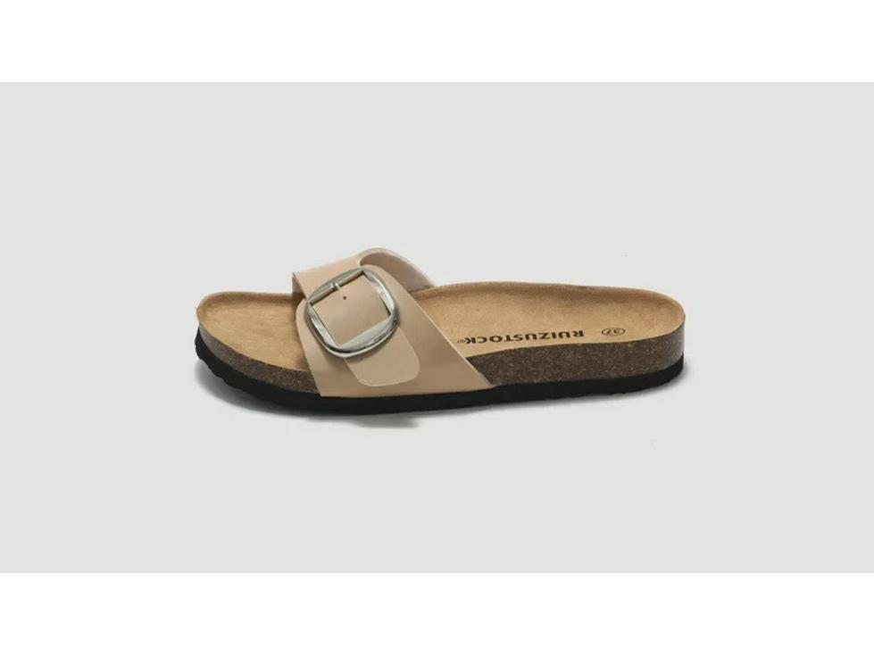 Ruizu Dámské letní korkové pantofle Trendy ležérní plážové sandály