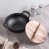 With Lid Cast Iron Pot Hand-forged Cooking Cookware Durable Chinese Wok Pan  Gas Induction Cooker